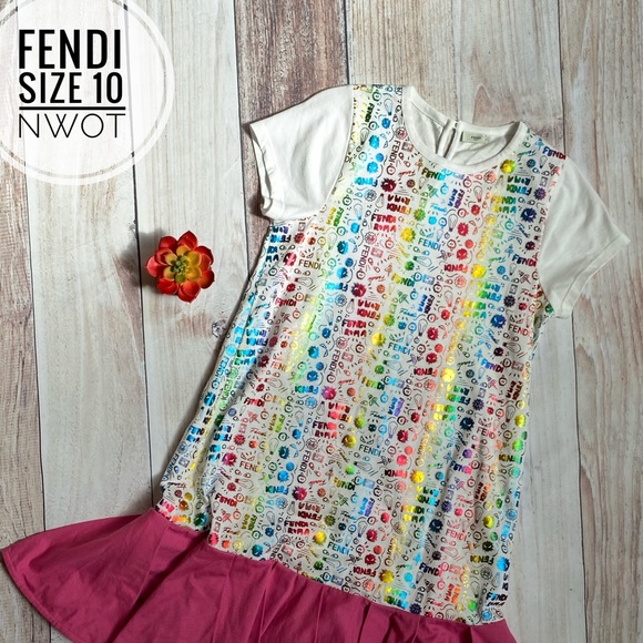 Fendi Clothes Fendi Rainbow Shirt Fendi Girls Rainbow Dress